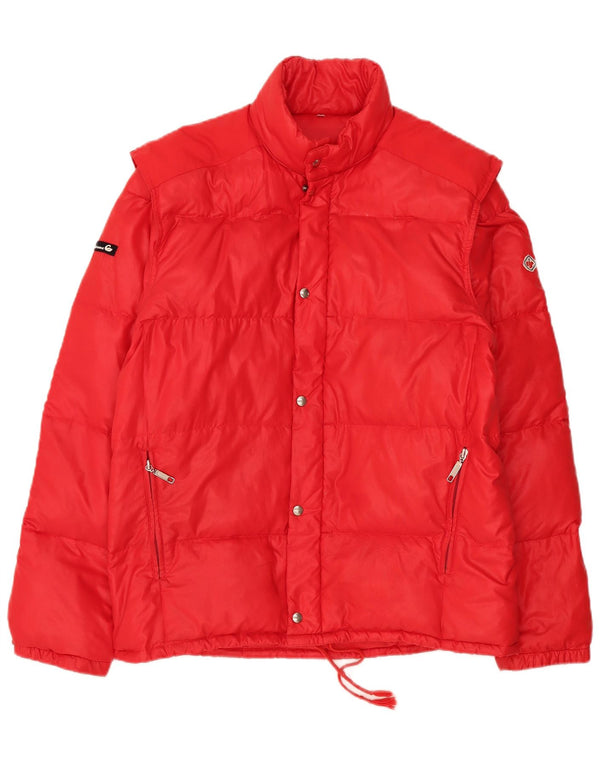Vintage Herren Wattierte Jacke UK 40 Großes rotes Polyamid
