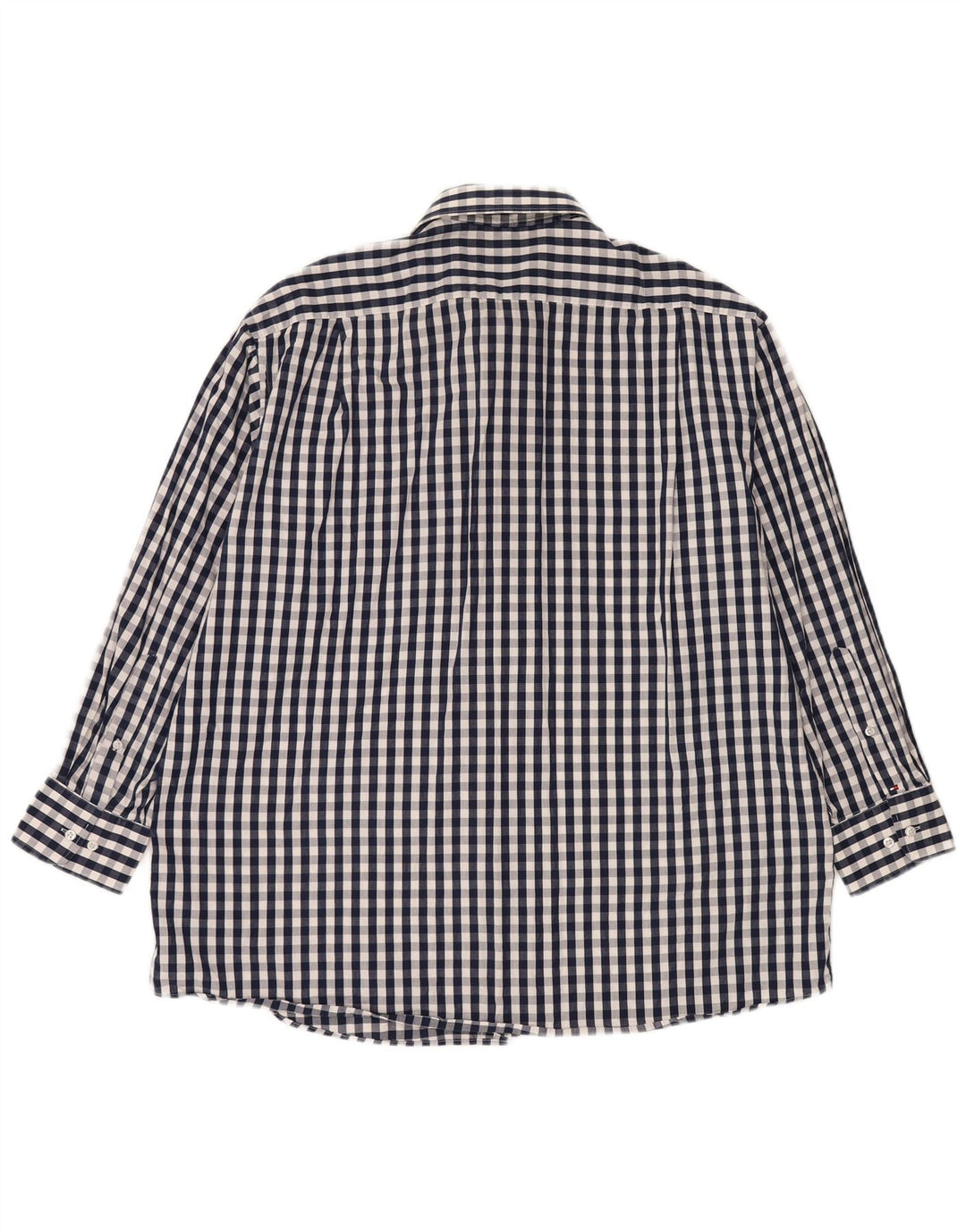 Tommy Hilfiger Herren-Hemd mit normaler Passform, Größe 17 1/2 XL, marineblaues Gingham