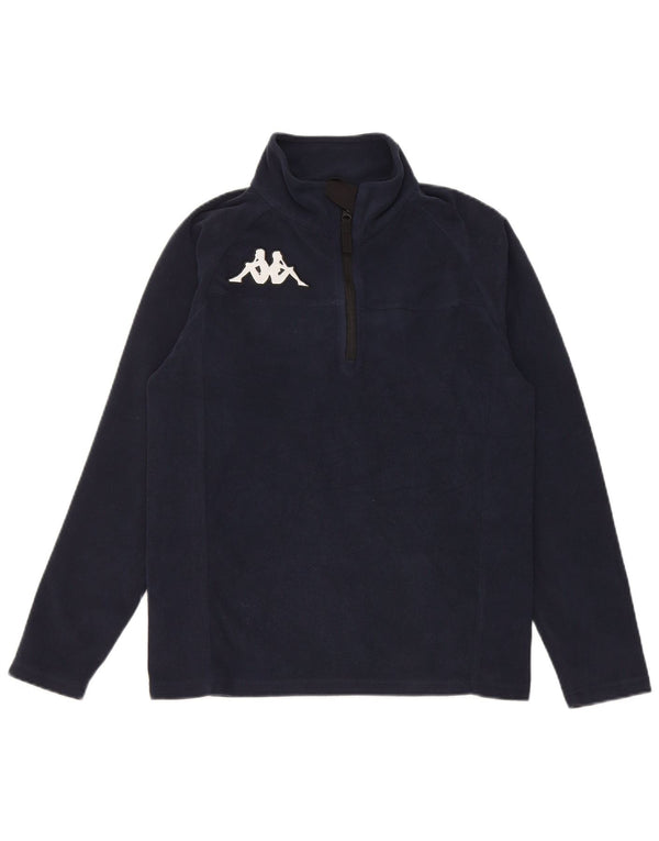 Kappa Jungen-Fleecepullover mit Reißverschluss am Hals, 13–14 Jahre, marineblaues Polyester
