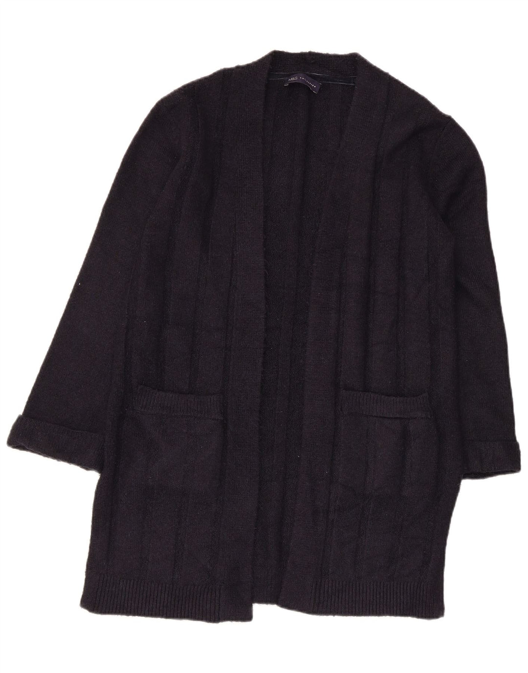 Marks & Spencer Damen Longline Open Cardigan Pullover UK 10 Small Marineblau
