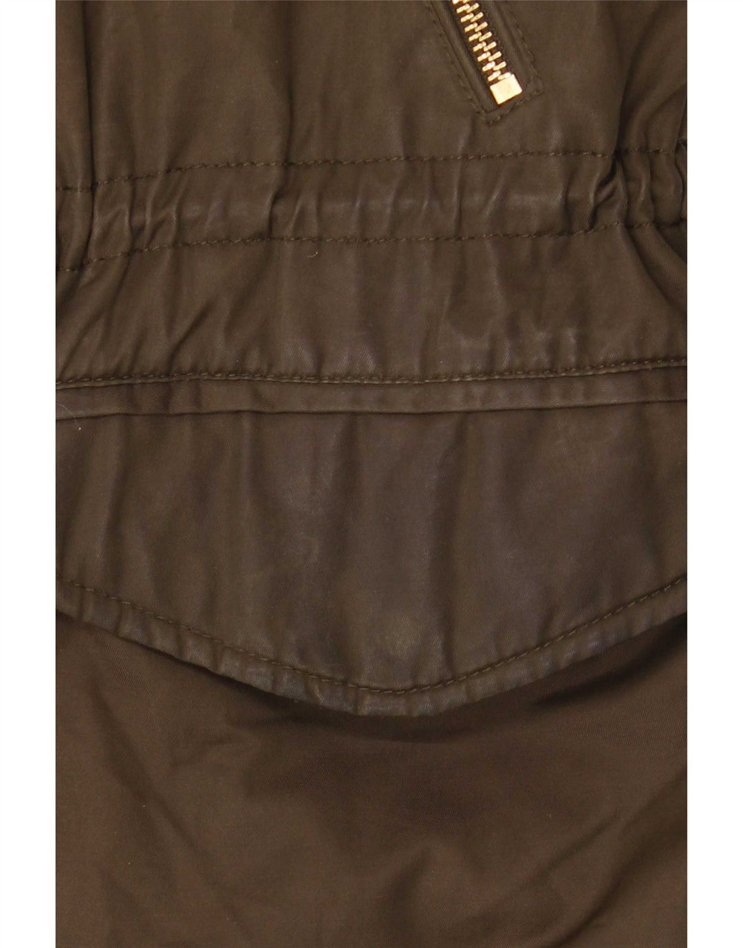 Zara Damen Kapuzen-Sherpa-Parkajacke UK 14 Medium Khaki
