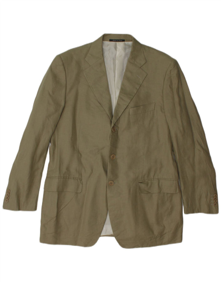 Krizia Herren-Blazer mit 3 Knöpfen, UK 38, mittleres Khaki