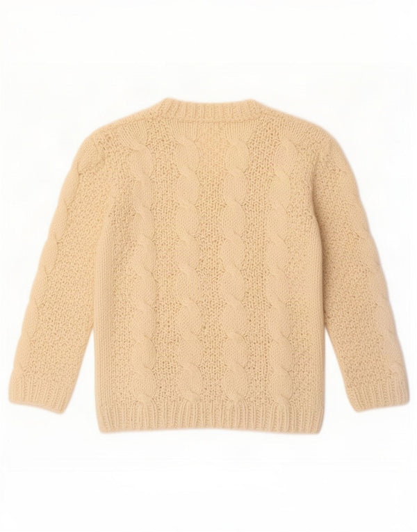Vintage Damen V-Ausschnitt Pullover Pullover UK 14 Medium Beige