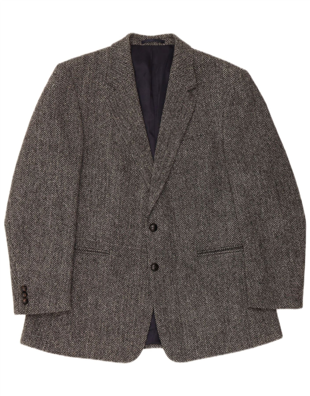 HARRIS TWEED Herren-Blazer, normal, Größe 42, groß, graues Fischgrätenmuster