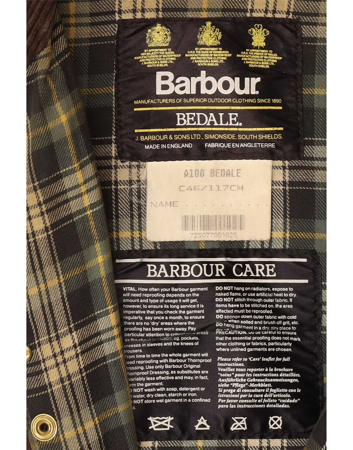 Barbour Herren Bedale gewachste Baumwolljacke UK 46 XL Khaki