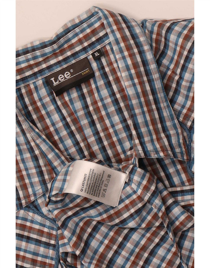 Lee Herren-Kurzarmhemd XL aus mehrfarbig karierter Baumwolle