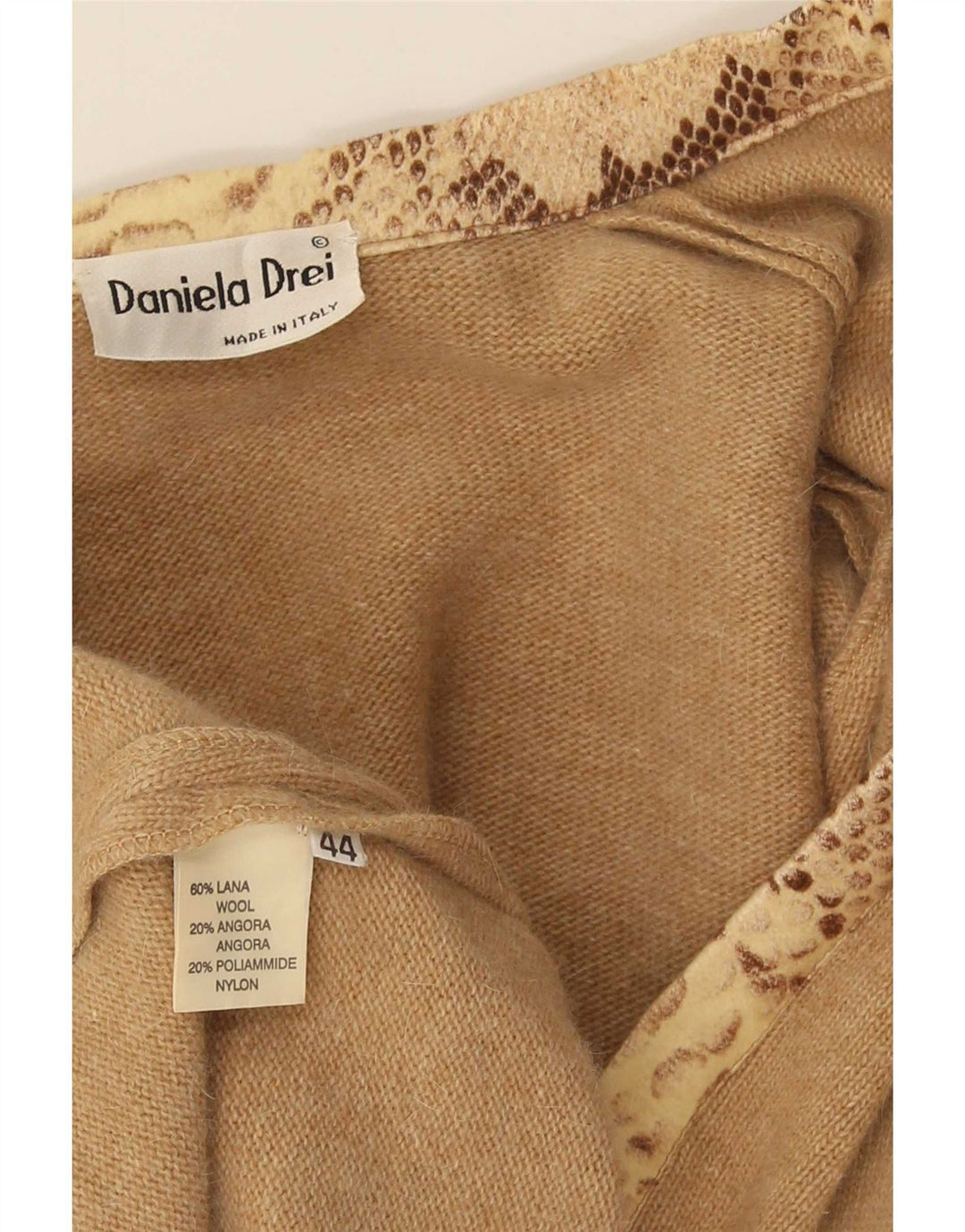 Daniela Drei Damen-Cardigan zum Binden vorne, IT 44, mittelbraune Wolle
