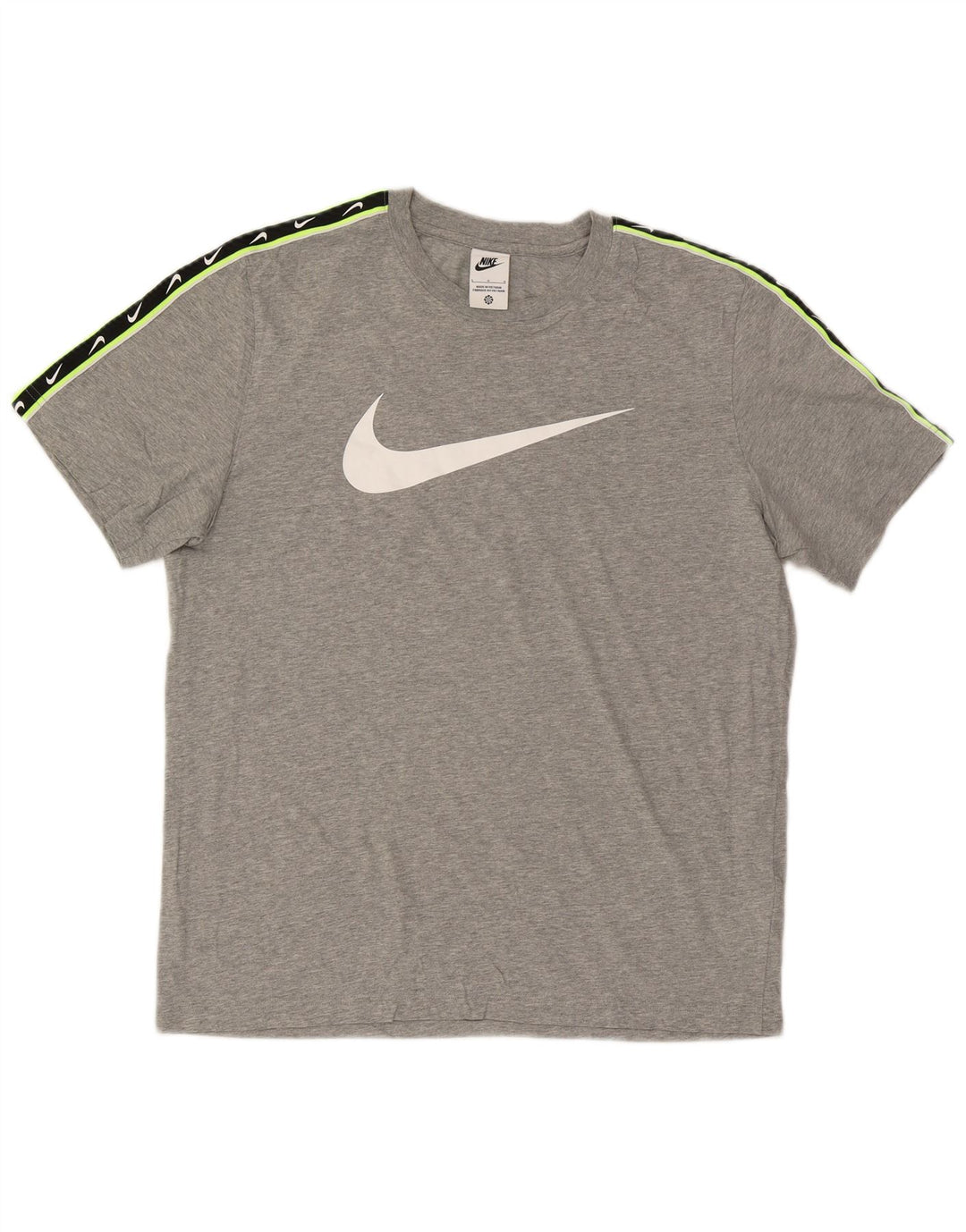 Nike Herren-T-Shirt mit Grafik, Größe L, Grau, Colourblock-Baumwolle