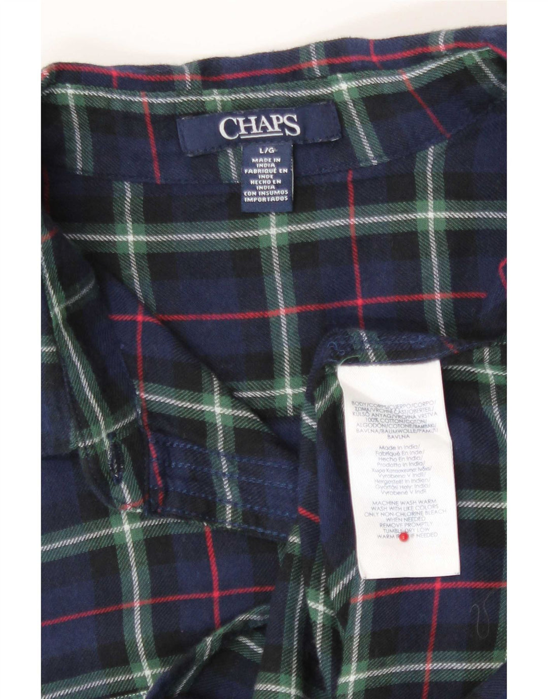 Chaps Flanellhemd für Damen, UK 16, groß, marineblau, kariert, Baumwolle