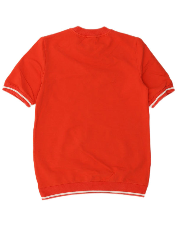 Cos Damen Kurzarm-Sweatshirt-Pullover UK 6 XS Orange Baumwolle