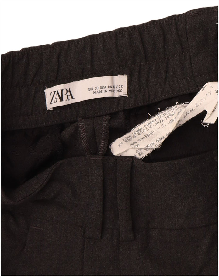 Zara Damen Pegged Chino Hose EU 36 Small W26 L25 Grau Polyester