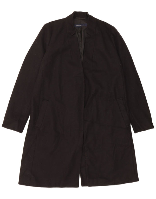 French Connection Damen Übergroßer Mantel UK 12 Mittelschwarze Wolle