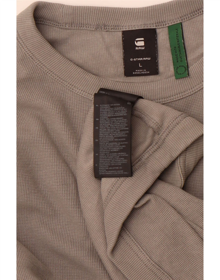 G-STAR Herren-Oberteil, langärmelig, groß, graue Baumwolle
