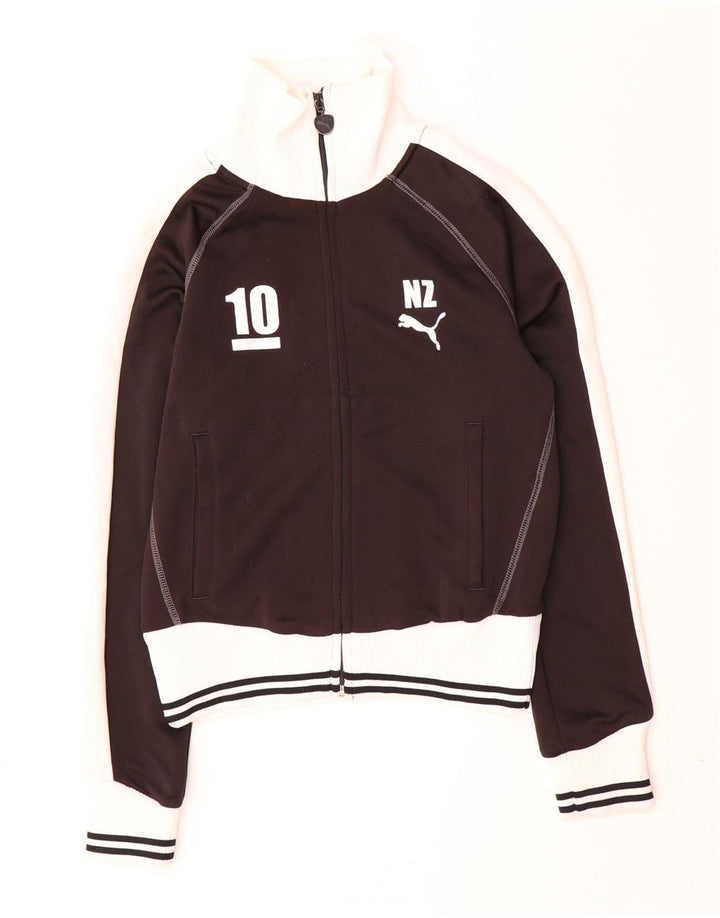 PUMA Damen Crop Trainingsanzug Top Jacke UK 10 Small Black Colourblock