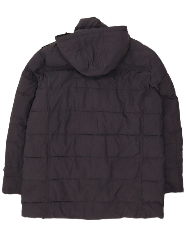 Navigare gepolsterter Herrenmantel mit Kapuze, UK 46 3XL, marineblaues Nylon