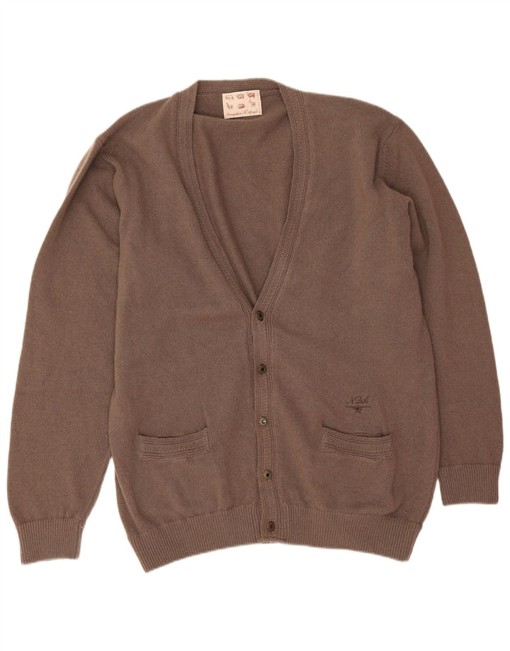 Vintage Herren Cardigan Pullover 2XL Braune Wolle