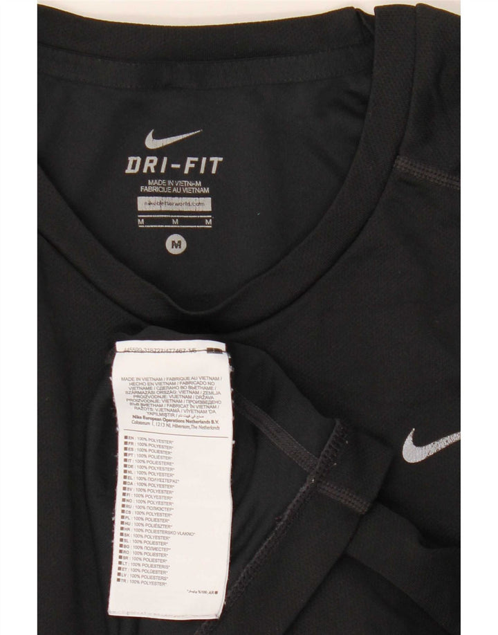 Nike Herren Dri Fit T-Shirt Top Medium Schwarz Polyester