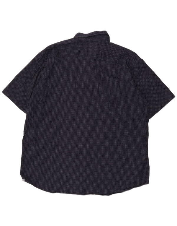 Lee Mens Tall Kurzarmhemd 3XL Marineblau gepunktete Baumwolle