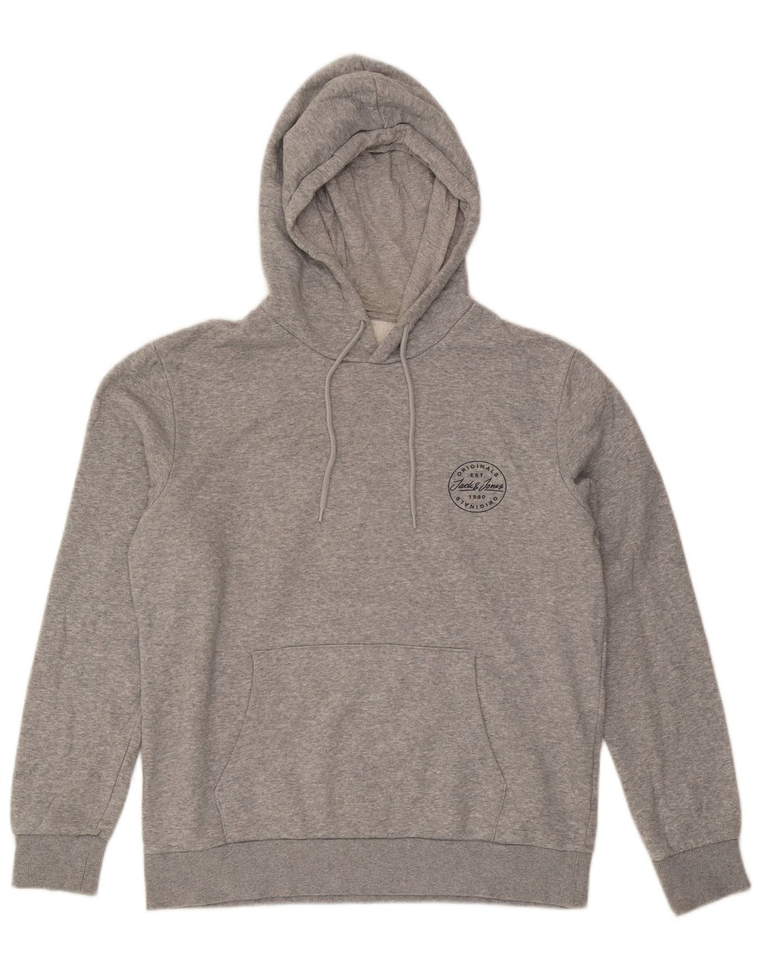 Jack & Jones Herren-Kapuzenpullover, groß, graue Baumwolle