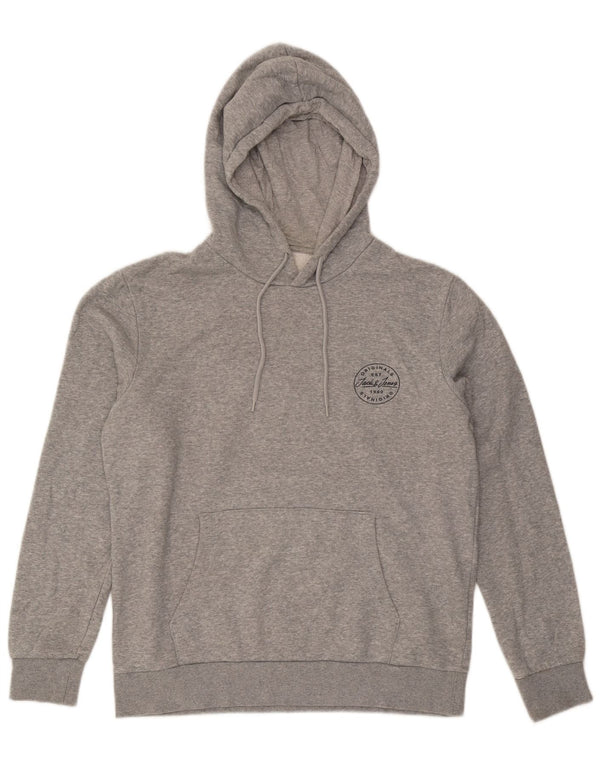Jack & Jones Herren-Kapuzenpullover, groß, graue Baumwolle