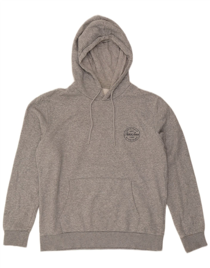 Jack & Jones Herren-Kapuzenpullover, groß, graue Baumwolle