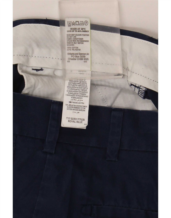 Marks & Spencer Herren-Chinoshorts W34, Größe L, Blau, Baumwolle