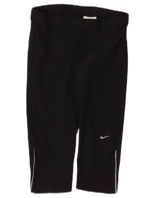 Nike Damen Capri-Leggings UK 10/12 Mittelschwarzes Polyester