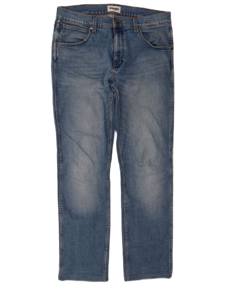 Wrangler Herren Greensboro Straight Jeans W32 L30 Blaue Baumwolle