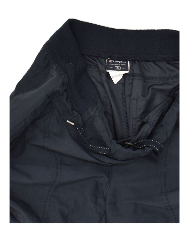 CHAMPION Womens Tracksuit Trousers XL Navy Blue Polyester | Vintage Champion | Thrift | Second-Hand Champion | Used Clothing | Messina Hembry 