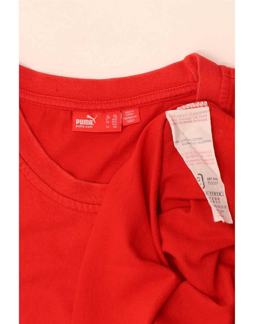 Puma Herren Grafik T-Shirt Top 2XL Rot Baumwolle