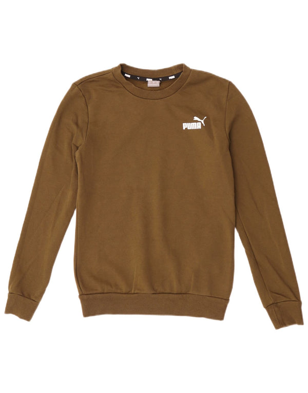Puma Damen Sweatshirt Pullover UK 6 XS Khaki Baumwolle