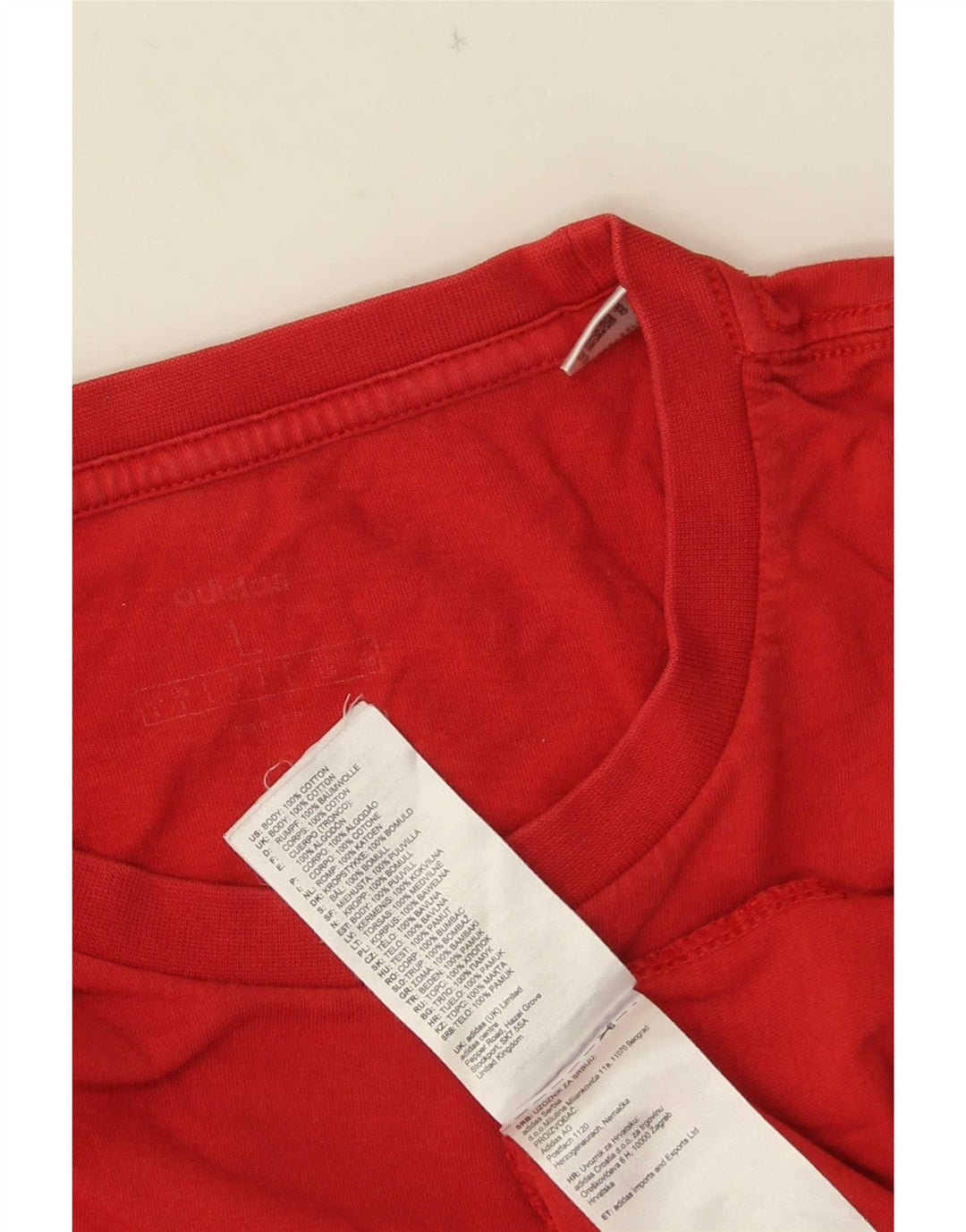 Adidas Herren Grafik T-Shirt Top Große rote Baumwolle
