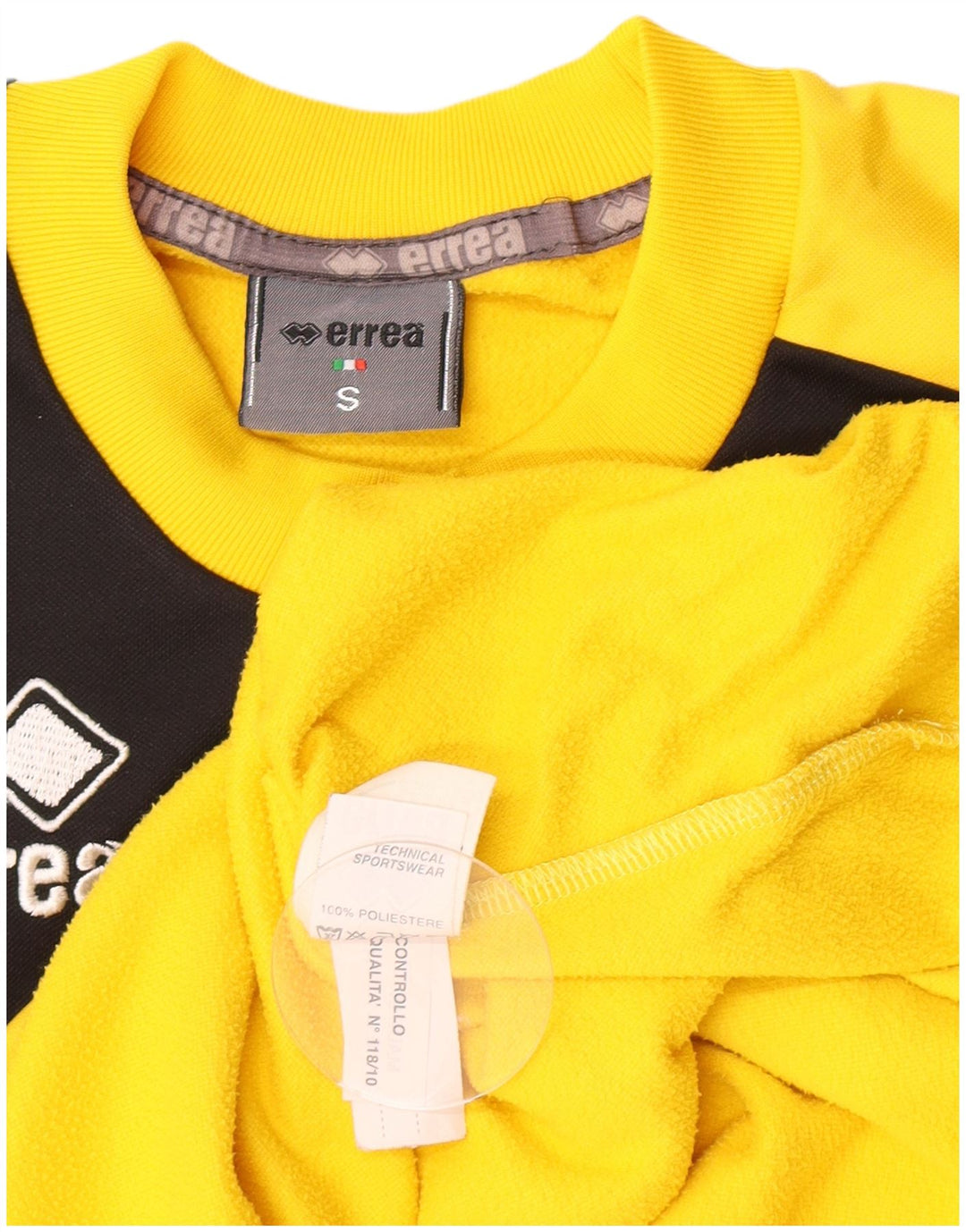 Errea Herren-T-Shirt mit Grafik, Größe S, Gelb, Farbblock-Polyester