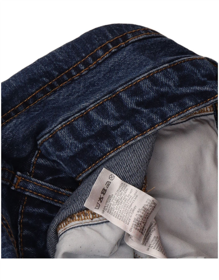Reiss Herren Distressed Jeans mit weitem Bein, W30 L33, blaue Viskose