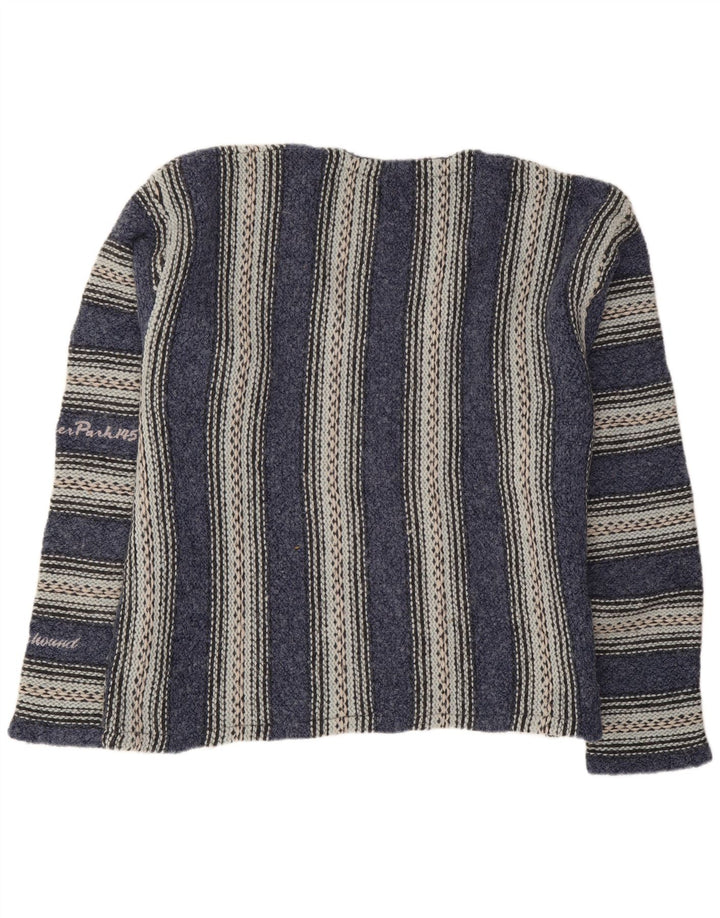 Foxhound Herren-Pullover mit V-Ausschnitt, groß, marineblau gestreift