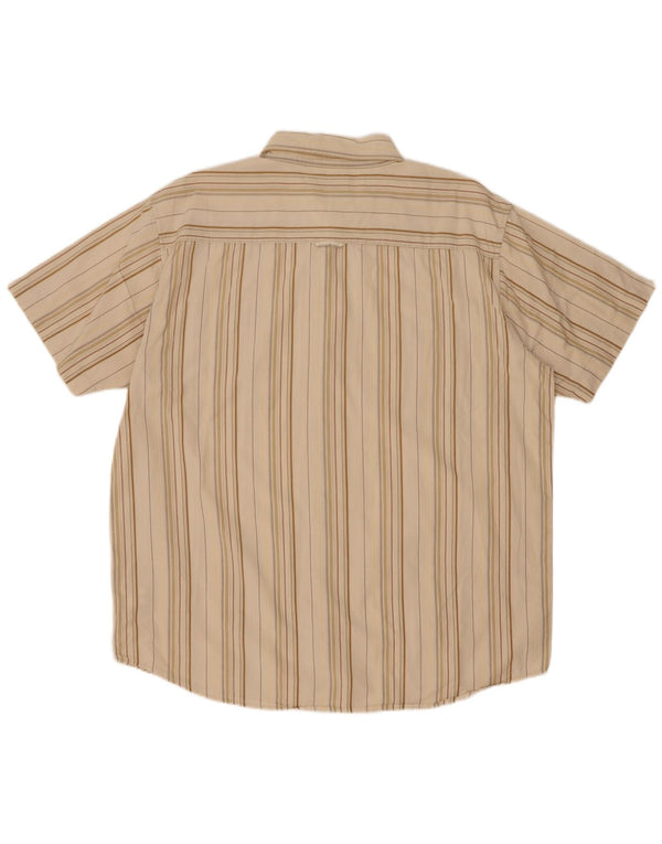 Wrangler Herren Kurzarmhemd 2XL Beige gestreift