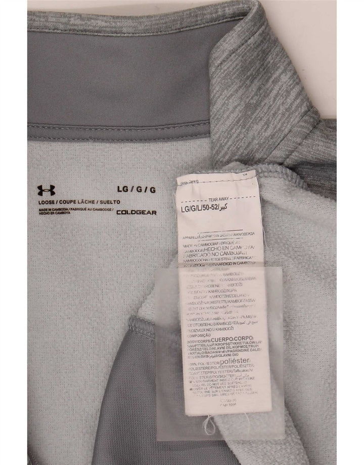 Under Armour Herren-Sweatshirt mit grafischem Reißverschluss und Rundhalsausschnitt, Größe L, grau gefleckt