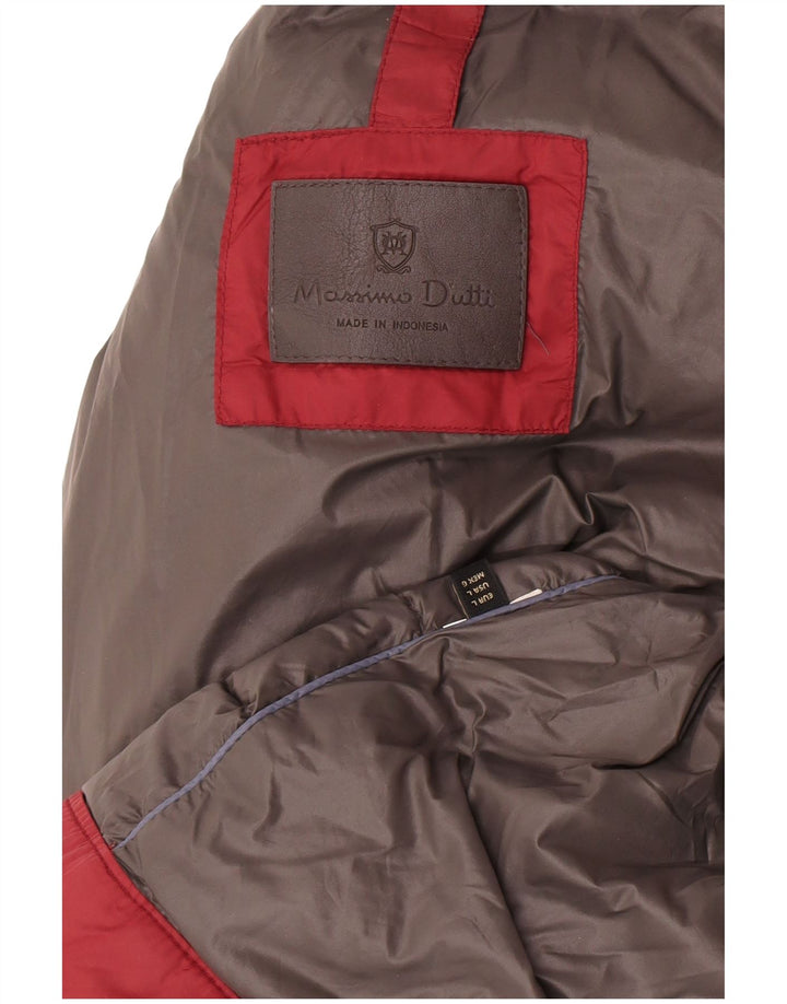 Massimo Dutti Wattierte Damenjacke mit Kapuze, UK 14, Größe L, Burgunderrot