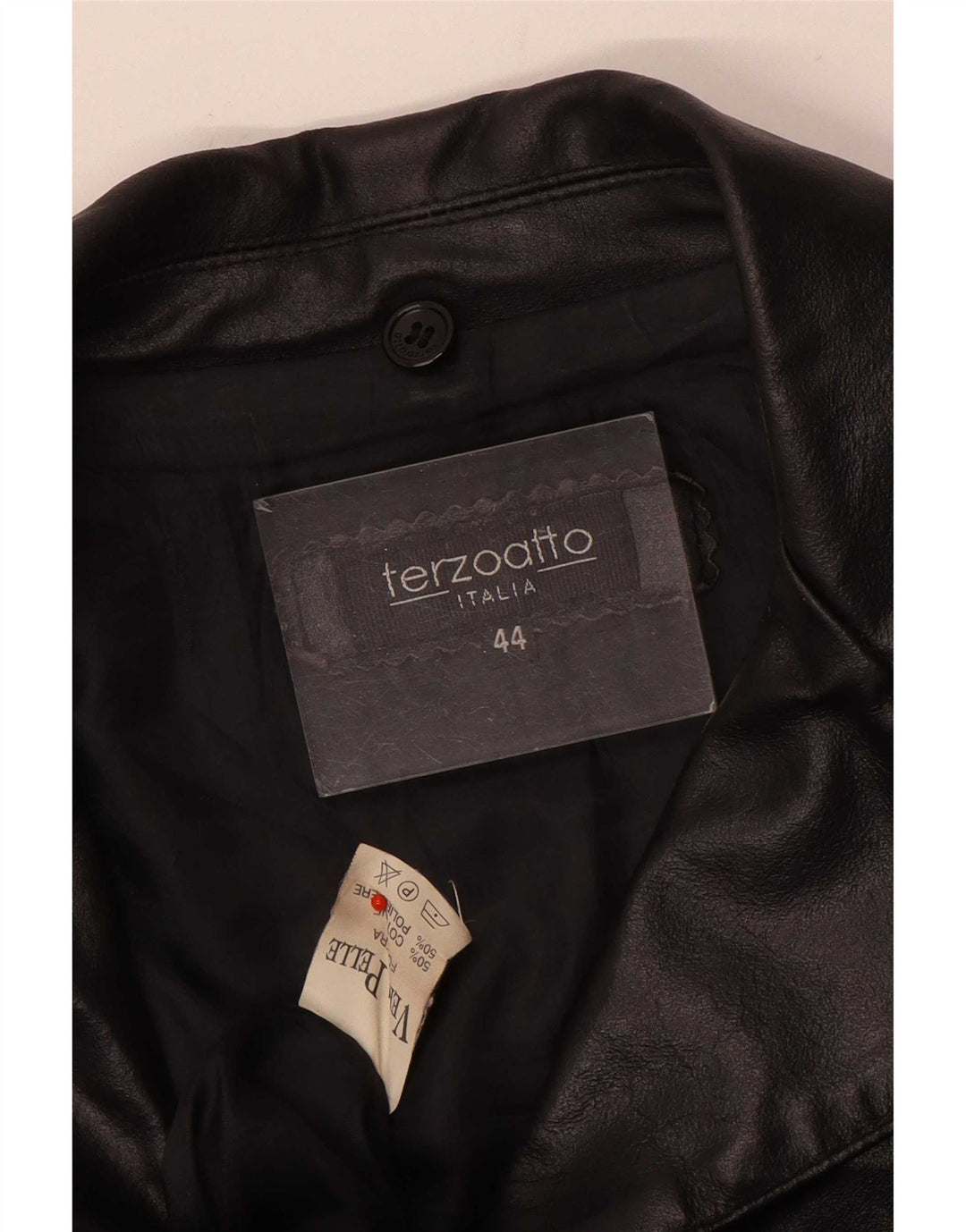 Terzoatto Damen Lederjacke IT 44 Medium Schwarz