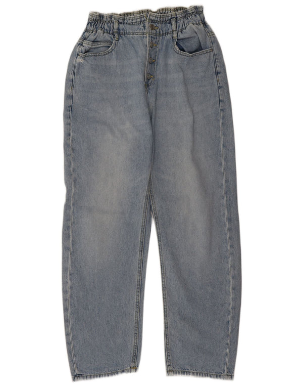 Zara Damen High Waist Tapered Jeans EU 40 Medium W30 L28 Blau