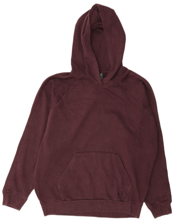 Adidas Damen Übergroßer Kapuzenpullover UK 12/14 Medium Burgund Baumwolle