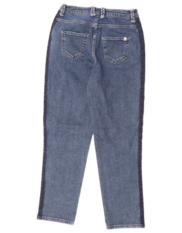 Ted Baker Damen High Waist Tapered Jeans W26 L25 Blaue Colourblock-Baumwolle