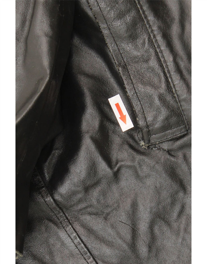 VINTAGE Herren Lederjacke IT 52 XL Schwarzes Leder