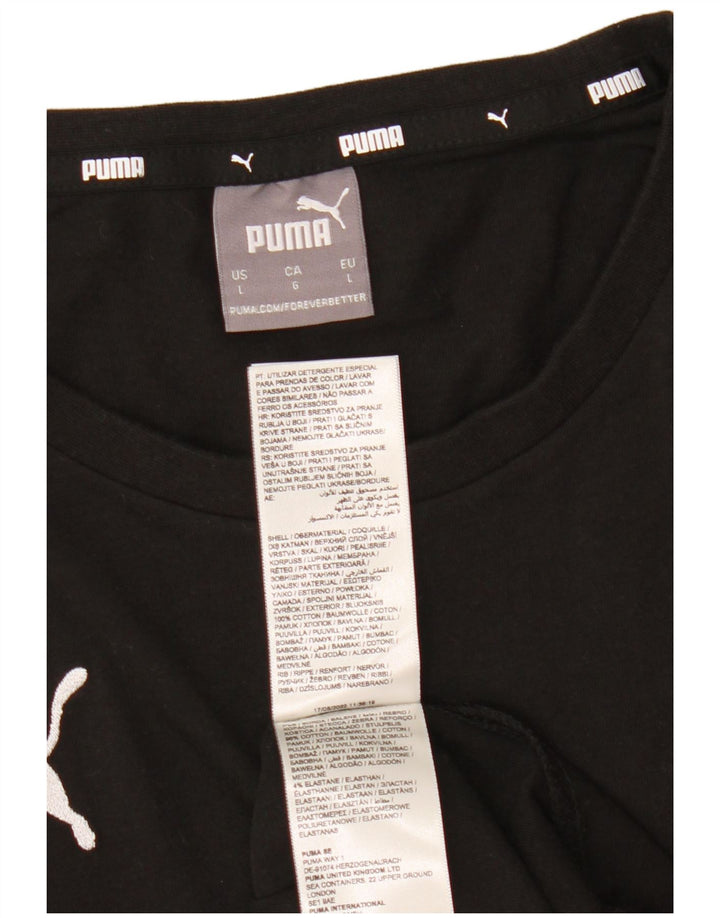 Puma Herren T-Shirt Top Large Schwarz Baumwolle
