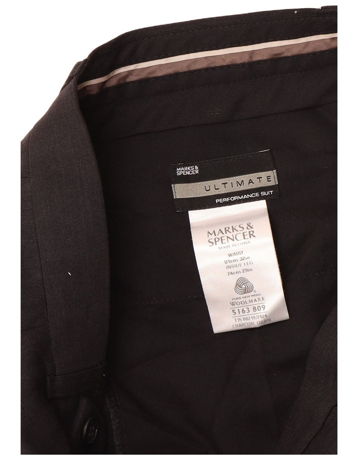 Marks & Spencer Herren-Anzughose mit Pegged-Anzug, W32, L29, braune Wolle