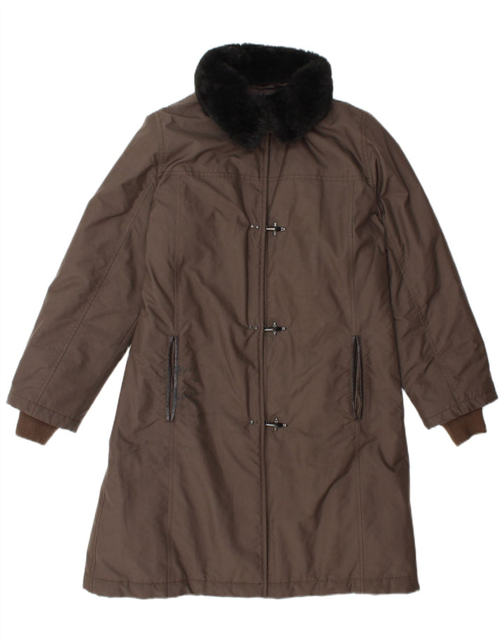 Fay Wattierter Damenmantel UK 14 Mittelbraunes Polyester