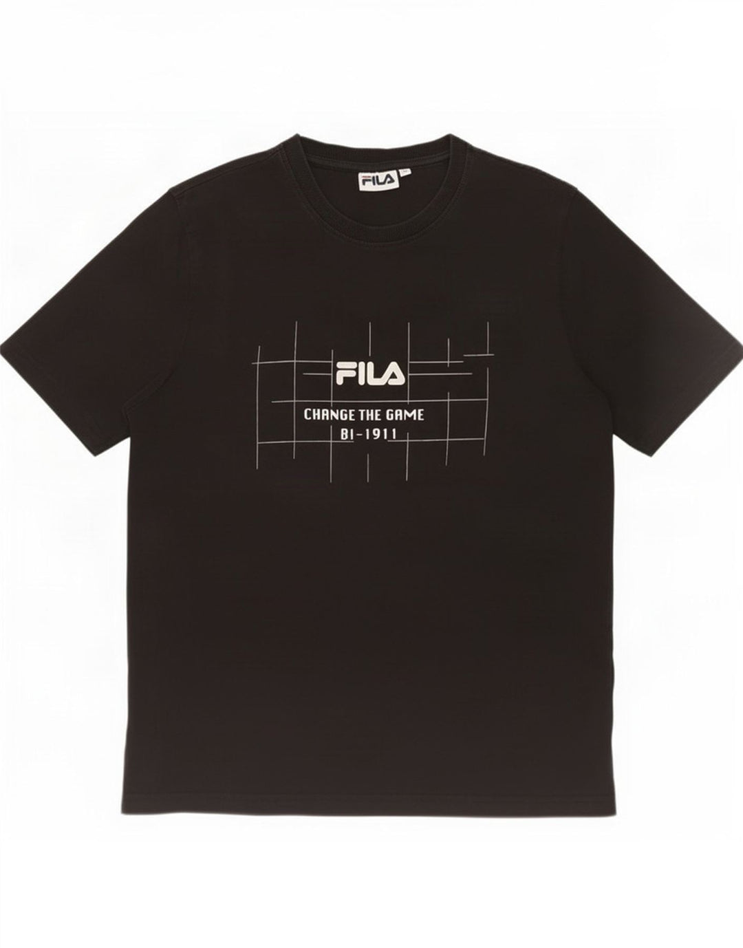 Fila Herren Grafik-T-Shirt-Oberteil aus mittelschwarzer Baumwolle