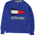Tommy Hilfiger Herren-Sweatshirt mit Grafik, groß, aus blauer Baumwolle