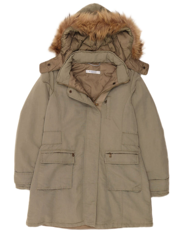 Marella Damen-Kapuzen-Übergröße, gepolsterter Mantel, Größe S, Khaki, Polyamid