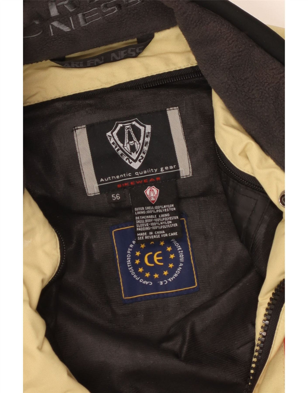 Arlen Ness Herren Racer Jacke IT 56 3XL Beige Colourblock Nylon